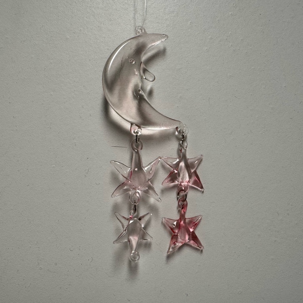Vintage Moon and Stars wind chime, Christmas Decoration..
